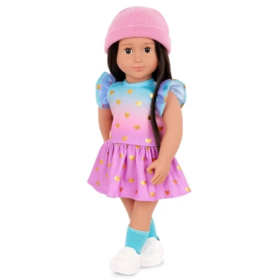 Our Generation Lovely Hearts Pink Hat & Gradient Dress Outfit For 18" Dolls 1 Our Generation Lovely Hearts Pink Hat & Gradient Dress Outfit For 18" Dolls
