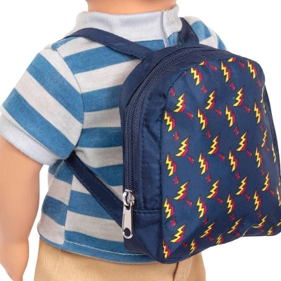 Our Generation 18" Boy Doll With School Bag - Leo 4 Our Generation 18" Boy Doll With School Bag - Leo - Image 4