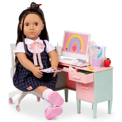 Our Generation Class In Session Teacher's School Desk & Chair Set With Supplies Accessories For 18" Dolls 2 Our Generation Class In Session Teacher's School Desk & Chair Set With Supplies Accessories For 18" Dolls - Image 2