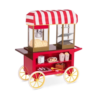 Our Generation Retro Pretzel & Popcorn Play Food Stand For 18" Dolls - Poppin' Plenty Snack Cart 3 Our Generation Retro Pretzel & Popcorn Play Food Stand For 18" Dolls - Poppin' Plenty Snack Cart - Image 3