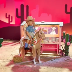 Our Generation Lainey Posable 18" Cowgirl Doll With Horse Accessories And Storybook: Plastic Fashion Doll With Hazel Eyes, Straight Hair