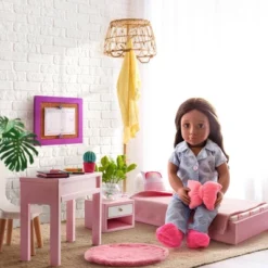 Our Generation Sweet Snuggles Bedroom Furniture Accessory Set For 18" Dolls