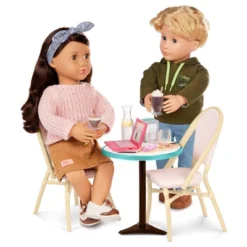 Our Generation Sweet Café Set Table & Chairs Furniture & Dining Accessories For 18" Dolls: Fits 18-Inch Dolls, Play Food