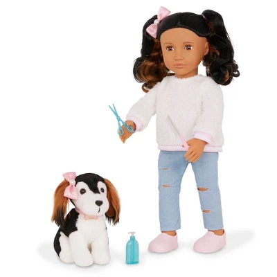 Our Generation Nastassia & Angel 18" Doll & Pet Puppy Set 1 Our Generation Nastassia & Angel 18" Doll & Pet Puppy Set