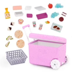 Our Generation Rolling Camping Cooler & Play Food Accessory Set For 18'' Dolls -Our Generation GUEST 5c7c081c af95 4267 8b44 fe7835eda3b7