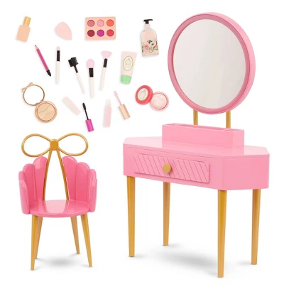 Our Generation Fabulous Fun Pink Vanity Table & Chair Dollhouse Accessory Set For 18'' Dolls 6 Our Generation Fabulous Fun Pink Vanity Table & Chair Dollhouse Accessory Set For 18'' Dolls - Image 6
