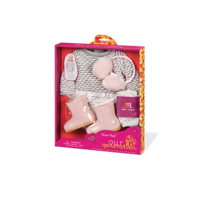 Our Generation Winter Style Dress & Earmuffs Outfit For 18" Dolls 2 Our Generation Winter Style Dress & Earmuffs Outfit For 18" Dolls - Image 2