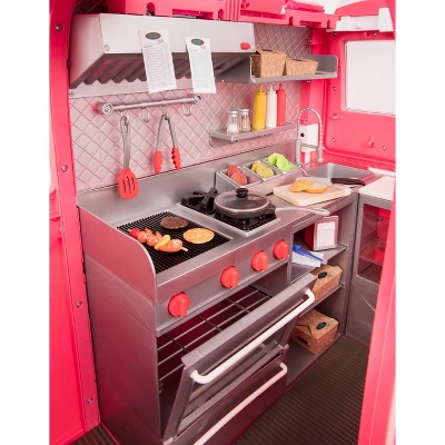 Our Generation Grill To Go Food Truck Playset With Electronics For 18" Dolls - Pink 2 Our Generation Grill To Go Food Truck Playset With Electronics For 18" Dolls - Pink - Image 2