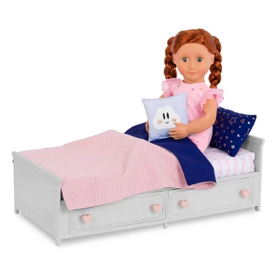 Our Generation Starry Slumbers Platform Bed Furniture Accessory Set For 18" Dolls 1 Our Generation Starry Slumbers Platform Bed Furniture Accessory Set For 18" Dolls