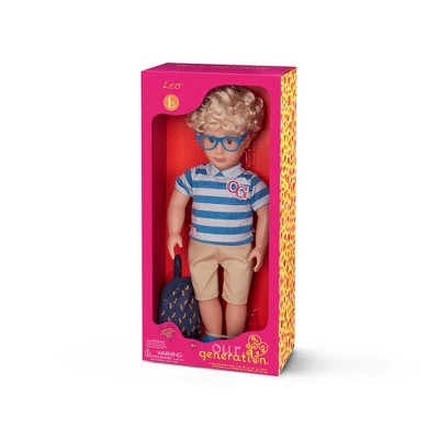 Our Generation 18" Boy Doll With School Bag - Leo 5 Our Generation 18" Boy Doll With School Bag - Leo - Image 5