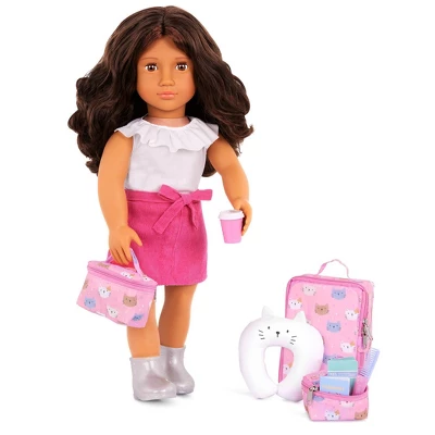 Our Generation Purrfectly Packed Kitty-Print Luggage & Accessories Set For 18" Dolls: Travel Theme, 19 Pieces 2 Our Generation Purrfectly Packed Kitty-Print Luggage & Accessories Set For 18" Dolls: Travel Theme, 19 Pieces - Image 2