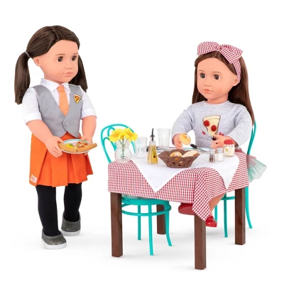 Our Generation Dining Table & Chairs Furniture Set With Play Food For 18" Dolls - Pizza With You 2 Our Generation Dining Table & Chairs Furniture Set With Play Food For 18" Dolls - Pizza With You - Image 2