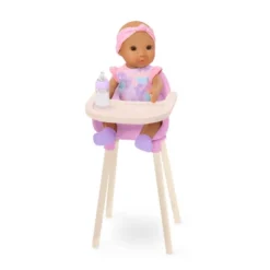 Our Generation Baby Doll Emilia & Mealtime Set With High Chair, Play Food & Accessories: Fits 8" Doll, 25 Pieces