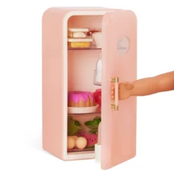Our Generation Perfectly Fresh Mini Fridge & Play Food Accessory Set For 18" Dolls